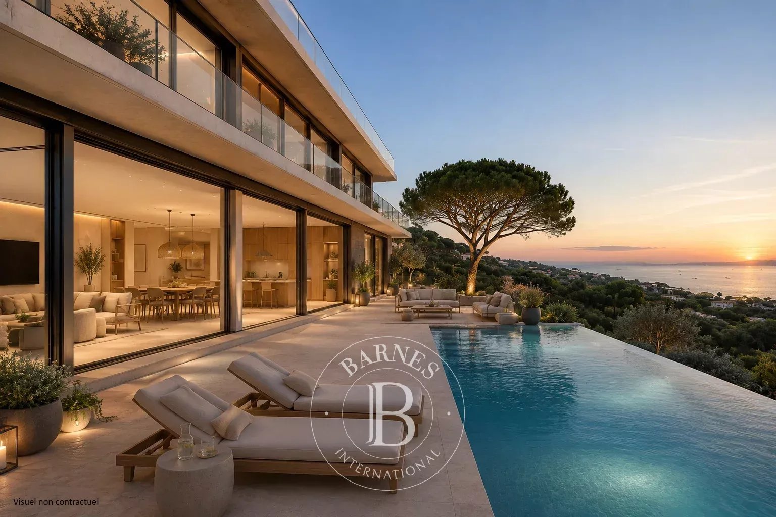 GRIMAUD – VILLA CONTEMPORAINE D'EXCEPTION – VUE MER PANORAMIQUE – DEUX PISCINES