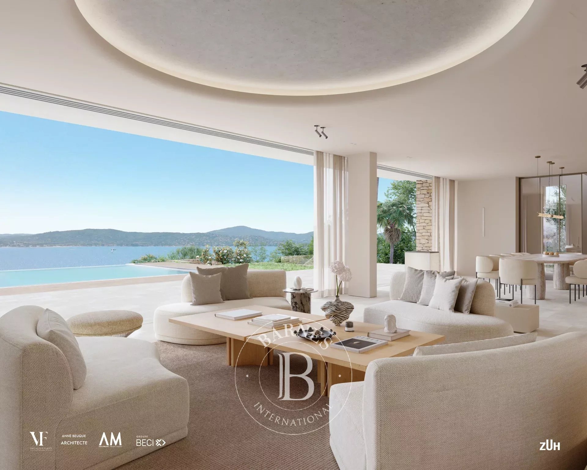 GRIMAUD – VILLA CONTEMPORAINE D'EXCEPTION – VUE MER PANORAMIQUE – DEUX PISCINES